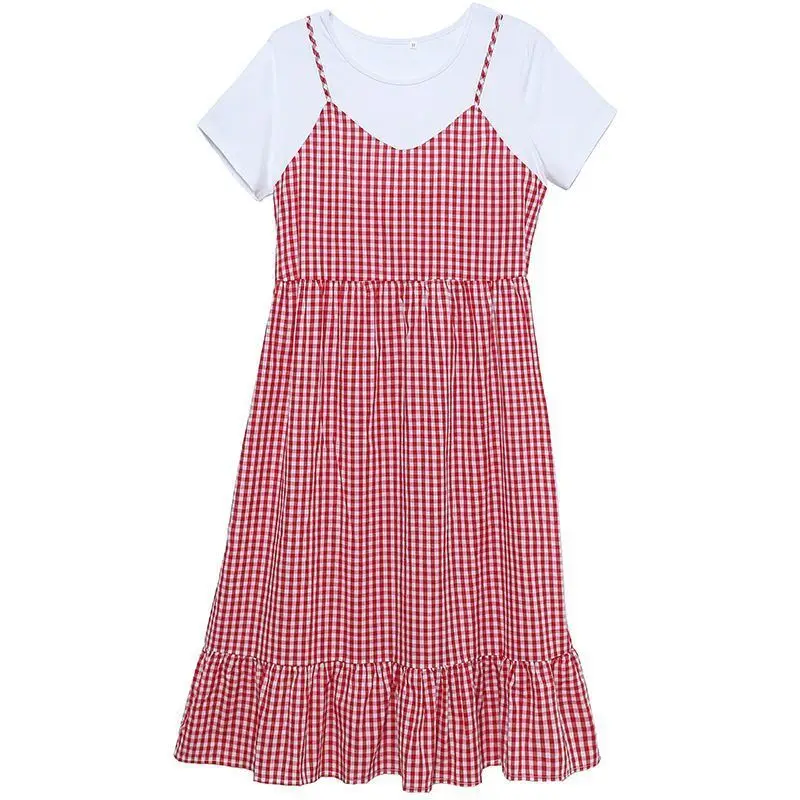 

Summer Fashion Maternity Short Sleeve Dresses Patchwork Sweet Loose Clothes for Pregnant Women Chic Casual Pregnancy Long Dress