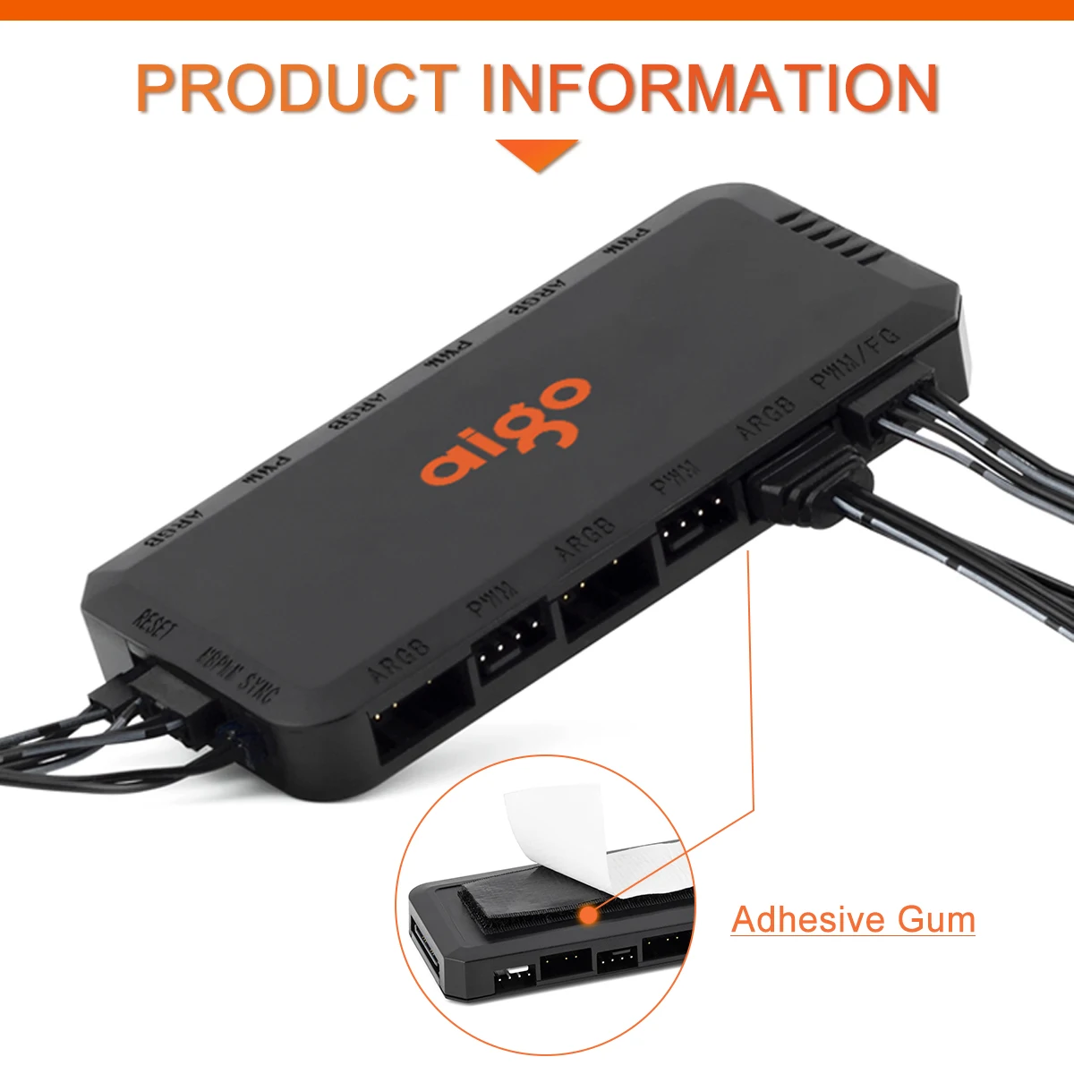 aigo apc1 4pin pwm 6 argb ports 3pin 5v speed controller universal computer regulator pc case cooling fan hub remote control free global shipping