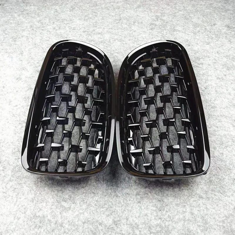 

New Diamond Style R & L Car Front Bumper Kidney Grill Grille For B-MW 3 Series E90 2009-2012 Full Black Mesh Grille
