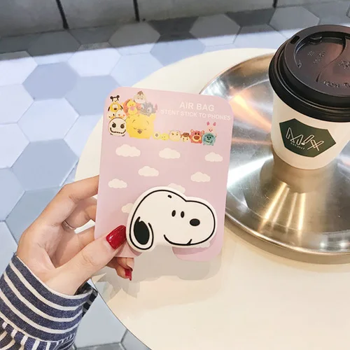 Snoopy Универсальный держатель для телефона с воздушной подушкой, автомобильный держатель для телефона, растягивающийся Кронштейн для мобильного телефона, чехол для iphone с мультипликационным рисунком - Цвет: Snoopy