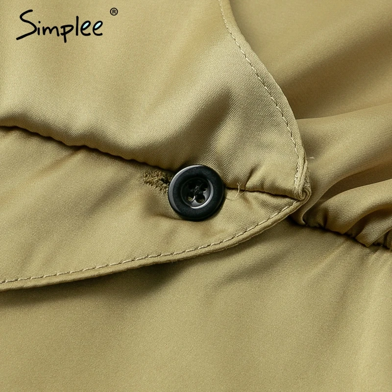 Simplee Сексуальная v-образным вырезом женская блуза рубашка Элегантная кнопка с