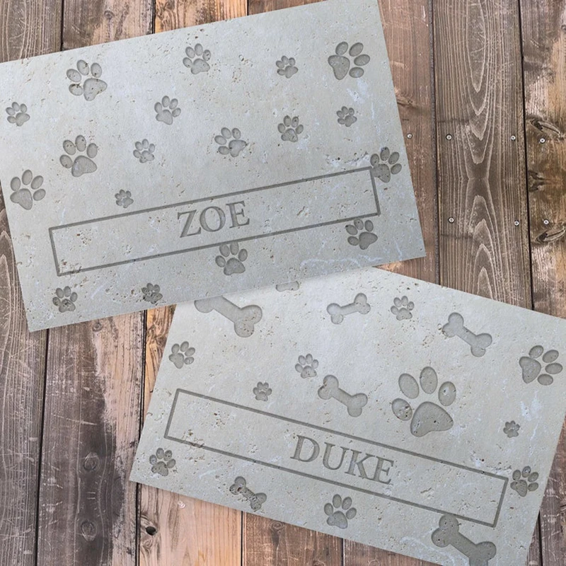 

Exclusive Custom Name PU Leather Dog Placemat Cat Placemat Pet Placemat Waterproof Drinking Feeding Mat Cute Pet Placemat Pads