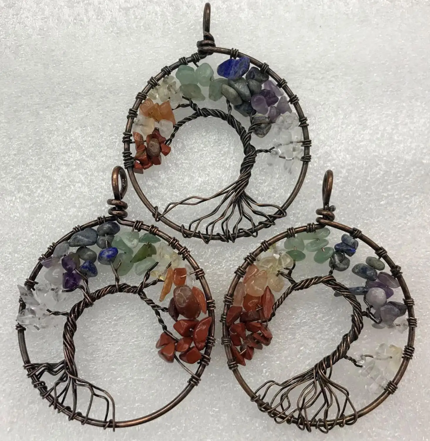 

50 мм натуральный камень кварц кристалл lapis агат 7 Рэйки, лечение чакры Древо жизни кулон для diy ювелирные изделия делая ожерелье 6 шт.