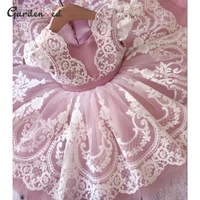 puffy pink lace flower girl dresses gir party dress tulle kid birthday princess dresses child dress cute kid irst communion