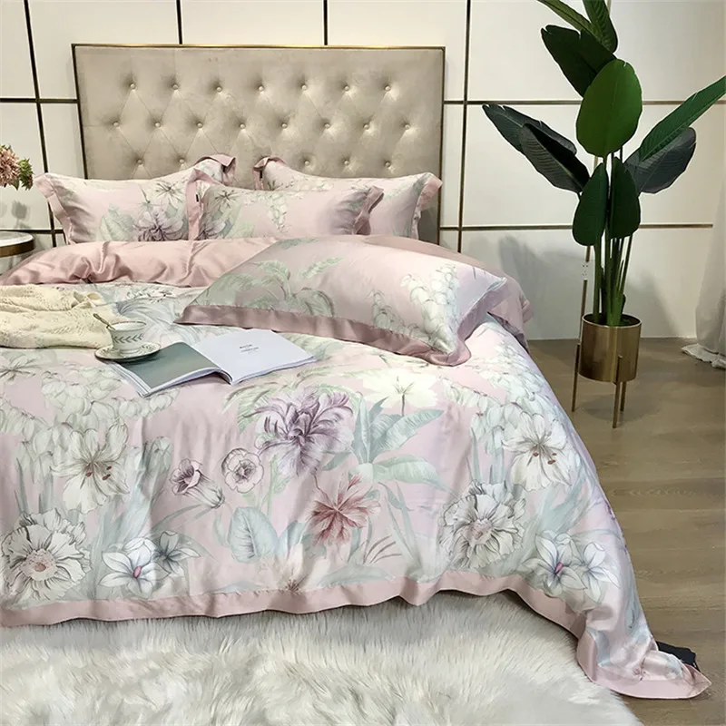 Пасторальное постельное белье Tencel евро 220x240 размер King/Queen пододеяльник одеяла