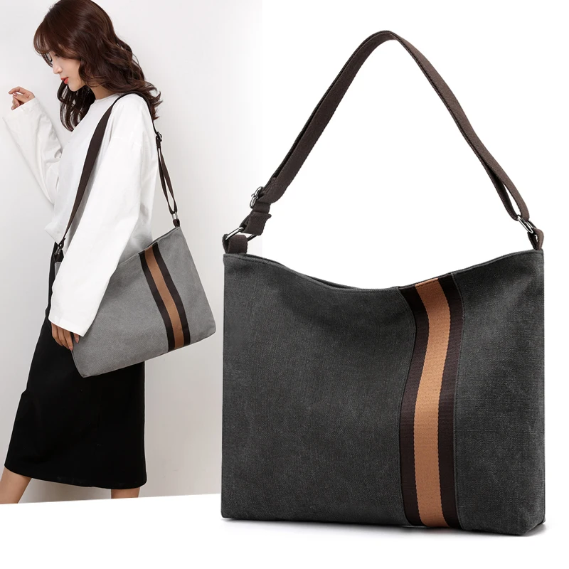 Брендовые женские сумки RoyaDong роскошные холщовые большие Наплечные женская