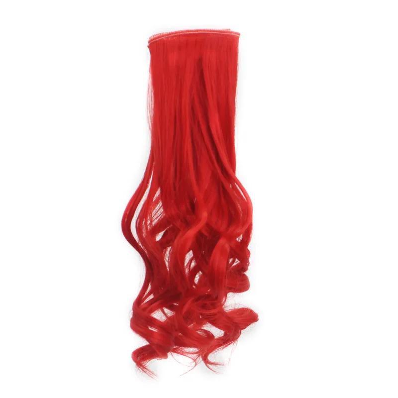 1 шт. 25*100 см волнистые кудрявые синтетические волосы вьющиеся яркие цвета красный