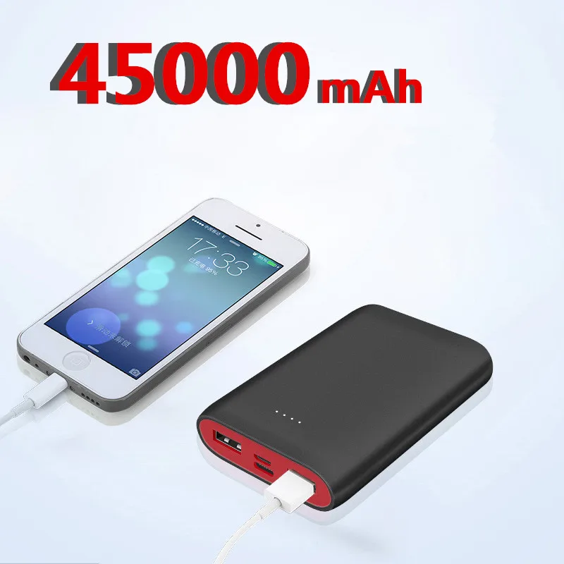 Внешний аккумулятор 45000 мАч внешний USB светодиодный портативный мобильный