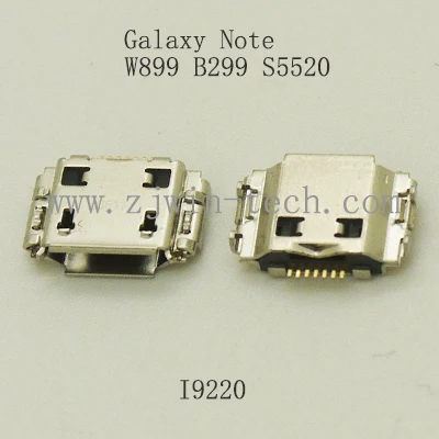 

10PCS-100PCS/PACK Original micro usb charging connector socket for Samsung Galaxy Note W899/B299/S5520/I9220