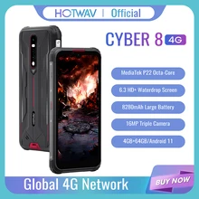 HOTWAV CYBER 8 Version Globale Téléphone Portable 4GB 64GB Étanche 8280mAh 16MP Caméra 6.3 Pouces NFC Android 11 Téléphone Intelligent Robuste  (4)