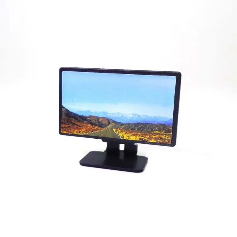 1:12 Масштаб Кукольный домик Миниатюрный плоский экран Телевизор с картинкой