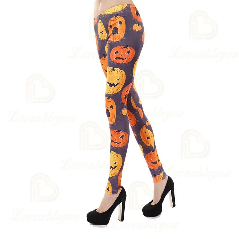Женские леггинсы с принтом тыквы на Хэллоуин женские брюки для фитнеса цифровым
