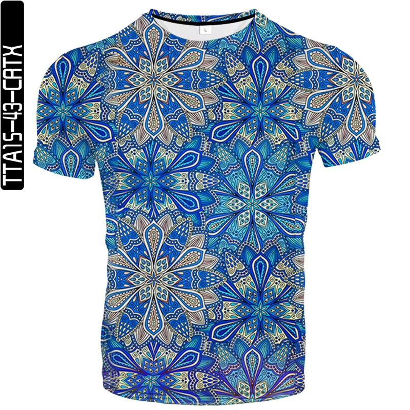 

2021 new hot-selling men's T-shirt summer fashion island style short-sleeved 3D round neck shirt shirt trendy male T-shirt