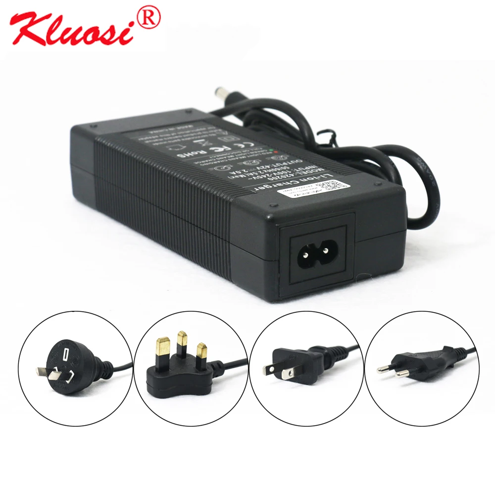 KLUOSI 10S 42В 2A 36V литий ионный Батарея пакет Зарядное устройство Питание Batterites AC 100 240V