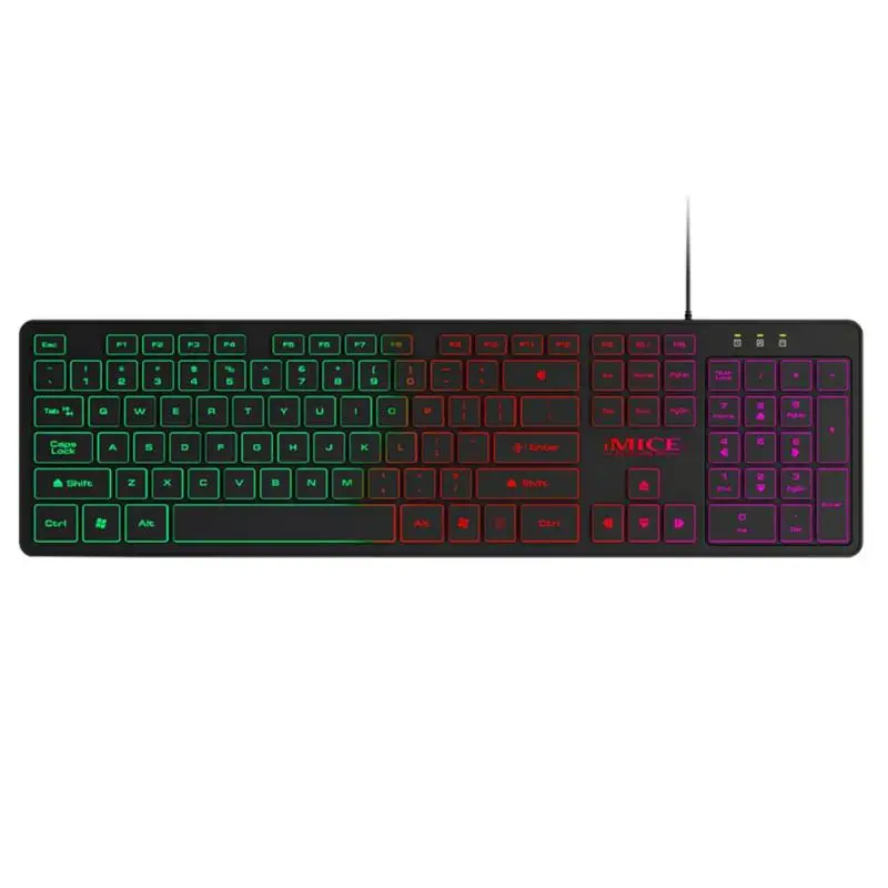 IMICE AK-200 USB Проводная игровая клавиатура с подсветкой 104 клавиш Мембранная клавиатура для компьютера, ПК, настольного компьютера, ноутбука, игровые клавиатуры