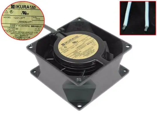Ventilador de Refrigeração do Servidor de 2 Ikura 12w 0.05a 80x80x38mm Fios U8550m-0t1 1221-377 ac 220v