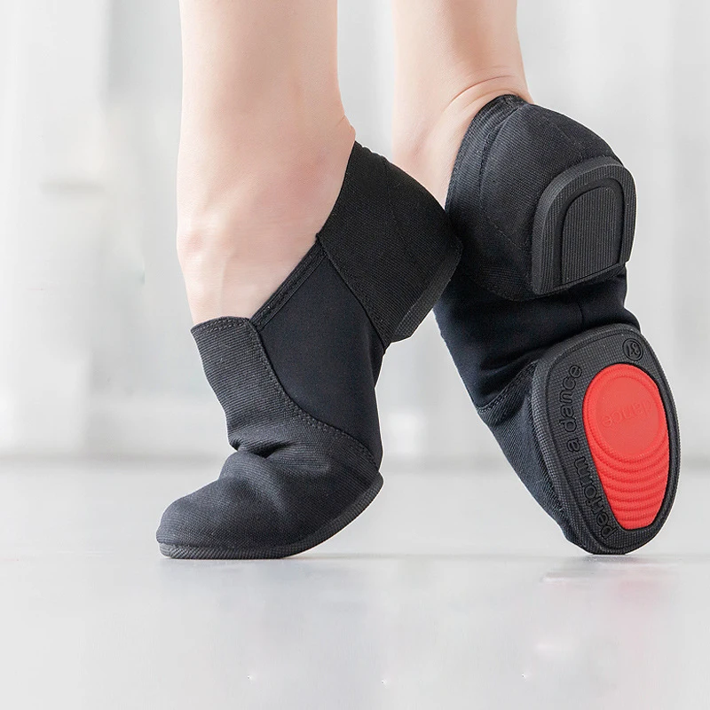 

2019 New Jazz Slip on Dance Sneakers Dancing Shoes for Ladies Black Tan Adults AND Children