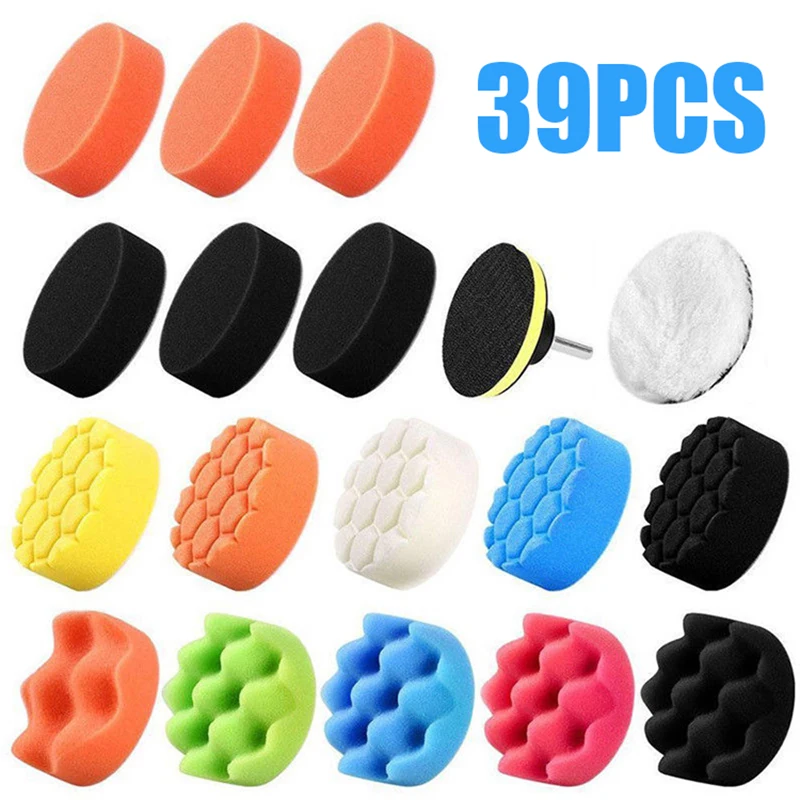 

Car Polishing Disc 11Pcs/Set Self-Adhesive Buffing Waxing Sponge Wool Wheel Polishing Pad For Car Polisher Drill Adapter