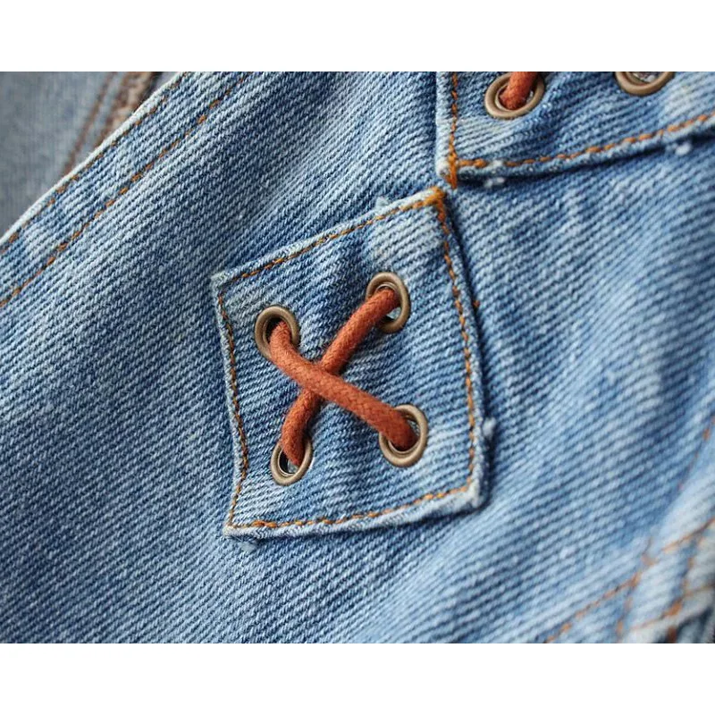 Модная тонкая ковбойская мужская куртка на шнуровке жилет рваный джинсовый