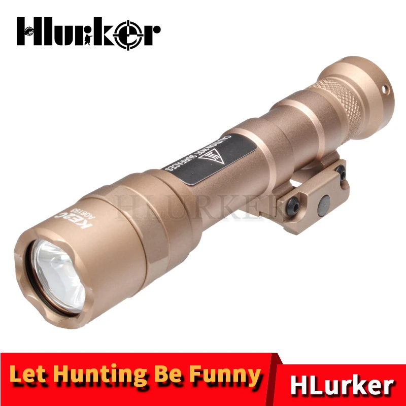 Hlurker Tactical AR15 M4 400 Lumens LED Scout Weapon Light Airsoft Assault Rifle Flashlight  With Switch Line For Hunting