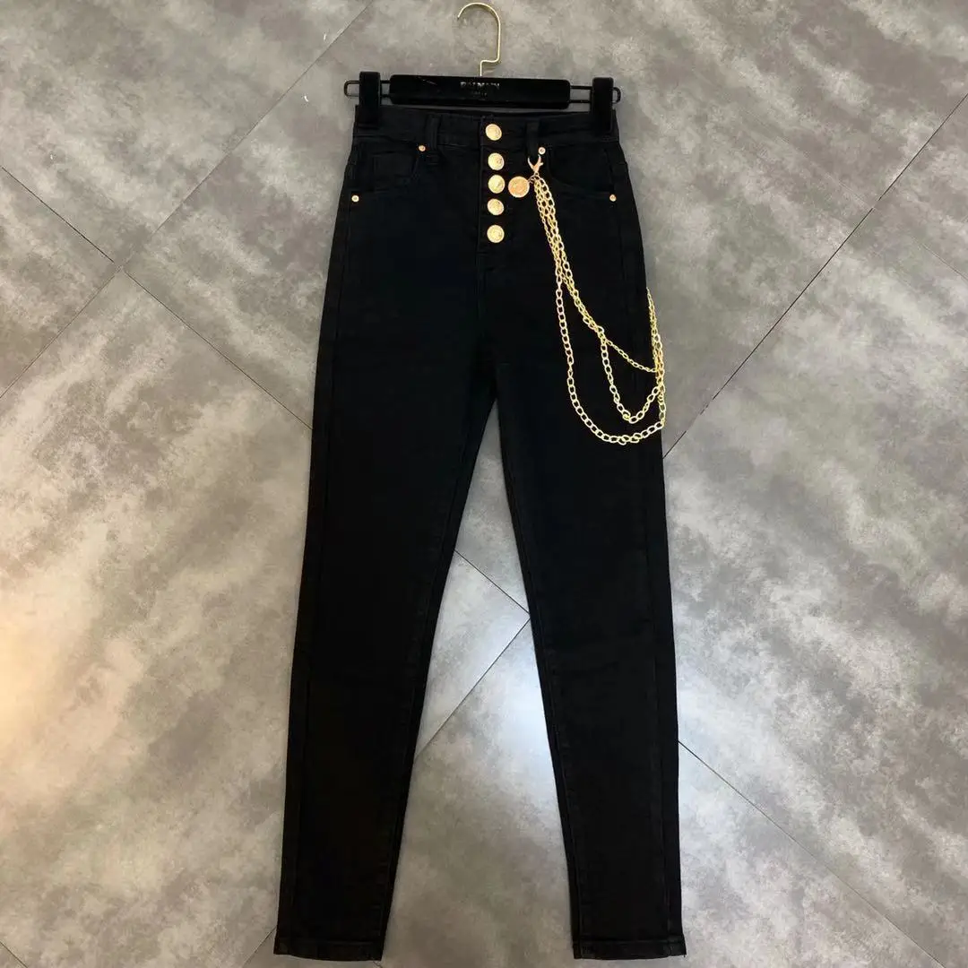 Женские тонкие брюки с высокой талией Новинка осени 2019 | Женская одежда