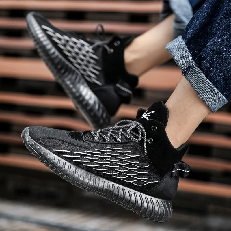 

Leather Casual Men's Shoes Mixed Color Men Sneakers Mesh Breathable Males Footwear Autumn Increase Board Youth Tide Shoes Newest