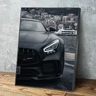 Современная модная черная Картина на холсте автомобиля городская улица Hd фотопостер украшение для мужской комнаты настенная печать картина без рамки