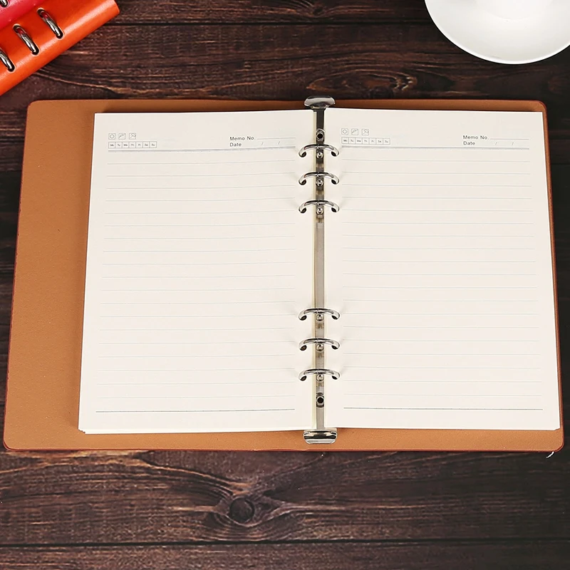 A5 спиральный блокнот 6 колец кожаный твердый переплет вкладыш Личный Дневник