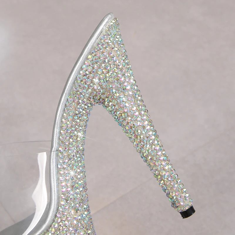 

Nightclub Woman Sandals 15cm Spike Heels Slippers Rhinestone decoration Sandals Stage performance Platform Pumps Plus:34-40 41