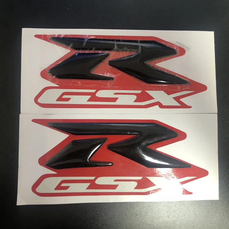 2 шт. Серебристая эмблема 3D Fender бак подписать аппликацию Стикеры для Suzuki GSXR 600 750 1000 K1/2/3/4/5/6/7/8/9 мотоцикл/крейсера/Измельчитель - Цвет: Black with Red