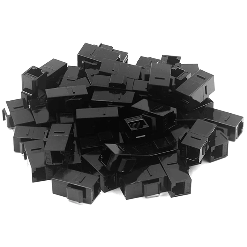 

50-Pack CAT6 RJ45 Keystone Jack встроенный соединитель черный
