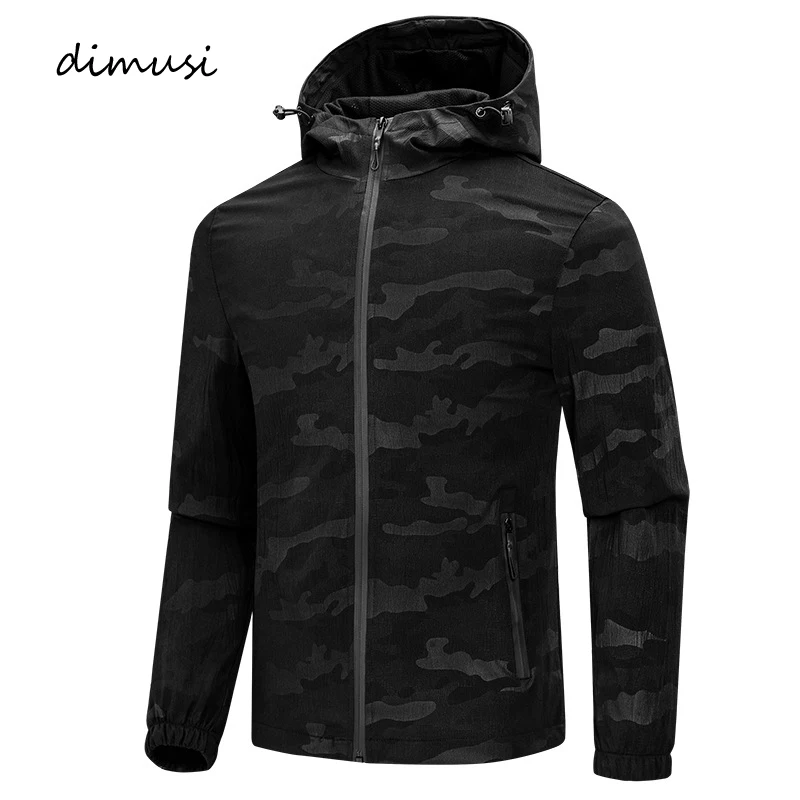

DIMUSI Autumn Men's Jacket Casual Male Outdoor Windbreaker Breathable Hooded Coats Fashion Camouflage Sport Jackets Men Clothing