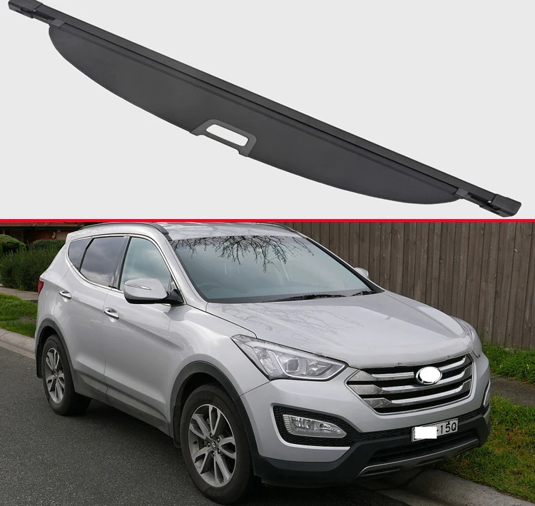 

Для Hyundai Santa Fe Sport 2013-2016 алюминиевая + холщовая Задняя накладка на груз, защитный экран для багажника, защитные аксессуары