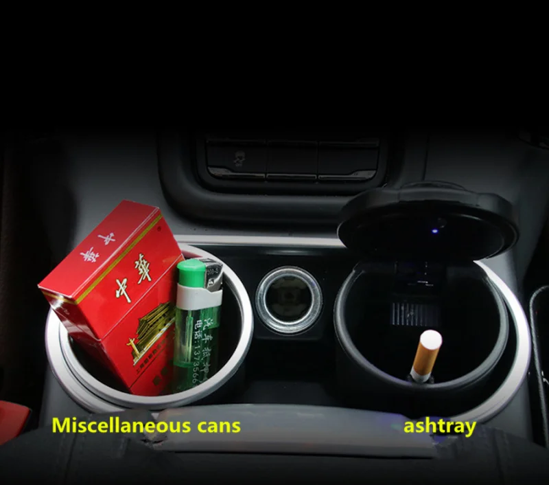 Car Led Ash Tray Ashtray Storage Cup For Toyota Camry Highlander RAV4 Crown Reiz Corolla Vios Yaris L Styling Accessories | Автомобили и