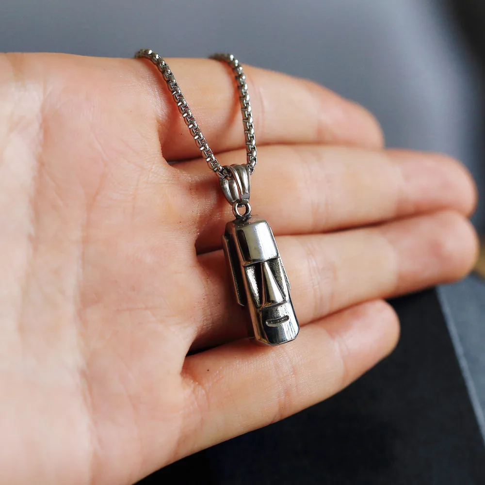 Ожерелье из нержавеющей стали с изображением пасхального острова