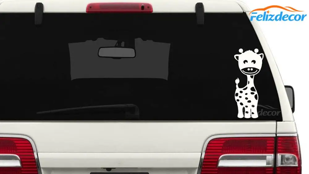 Милые виниловые наклейки на бампер автомобиля с изображением оленя Сики и улыбки
