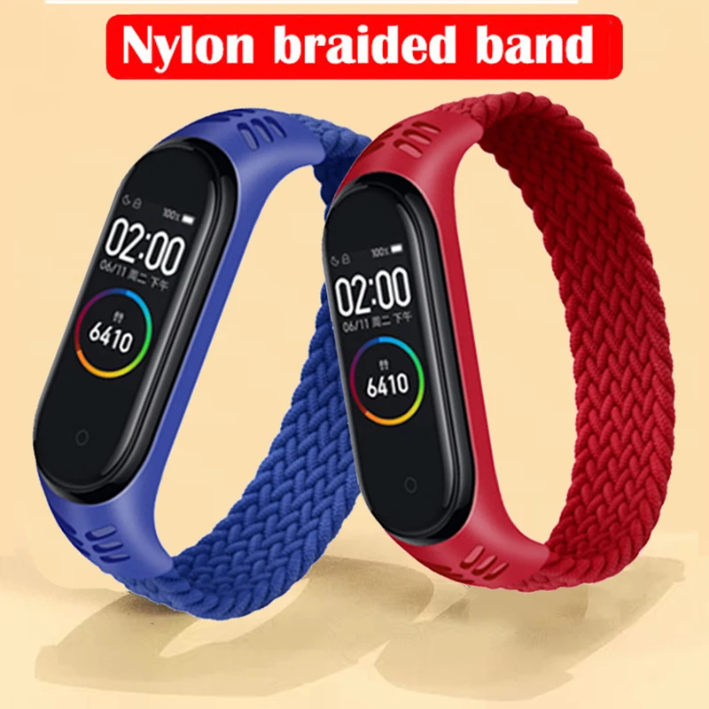 

Braided SOLO Loop for Xiaomi Mi Band 6 5 3 4 Sport Strap Watch Wrist Strap for Xiaomi Mi Band 3 4 Bracelet Strap Smart Bracelet