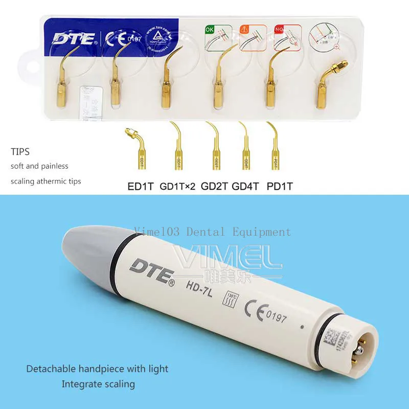 Ультразвуковой скалер Woodpecker DTE Dental V3 со светильник кой встроенный для