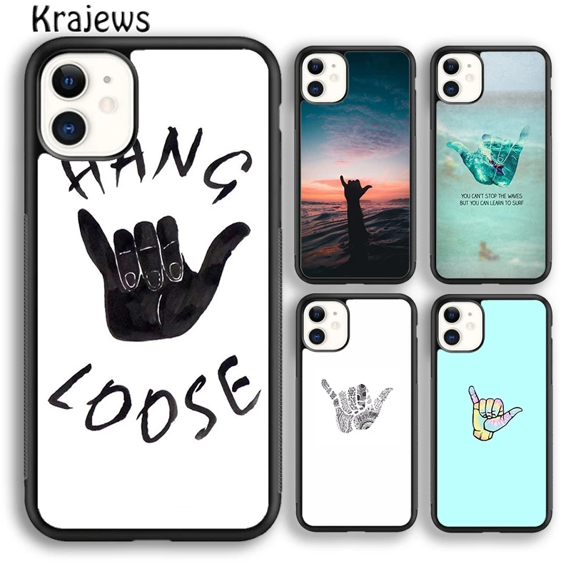 Krajews Surfer Surf Hang Loose Shaka Phone Case Cover For iPhone 14 5 6s 7 8 plus X XR XS 11 12 13 pro max Samsung S21 S22 ultra