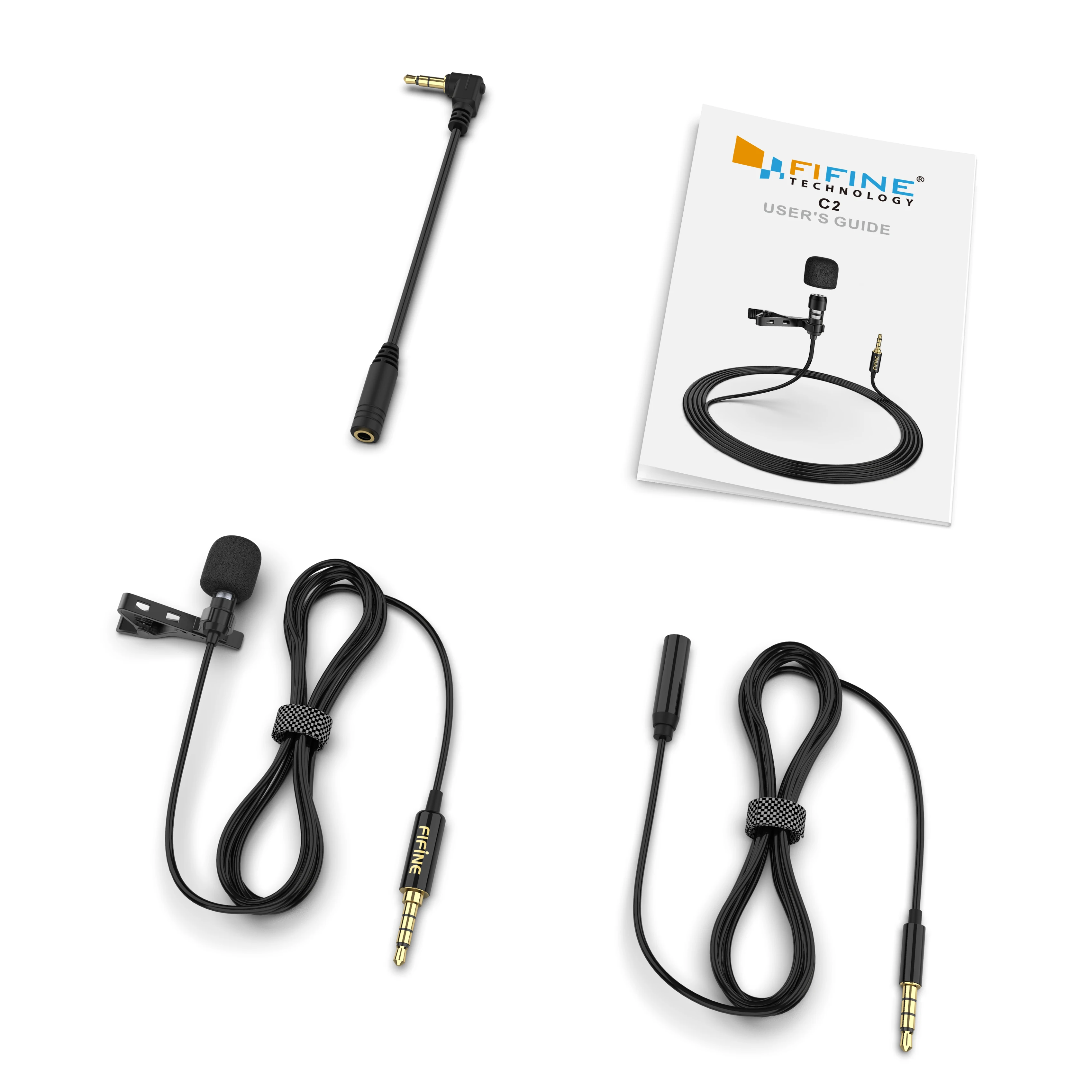 

FIFINE Lavalier Lapel Microphone for Cell Phone DSLR Camera,External Headset Mic for YouTube Vlogging Video/Interview/ Podcast