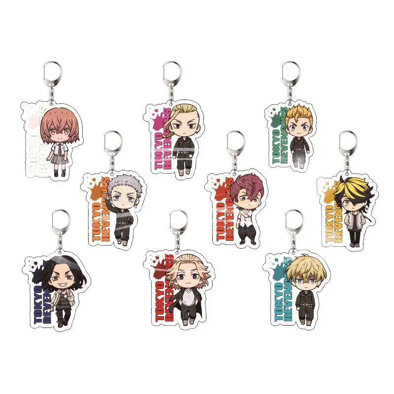

Tokyo Revengers Hot Anime Acrylic Keychain Manjiro Ken Takemichi Hinata Atsushi Chibi Kawaii Keyring Bag Pendant Gift Keychains