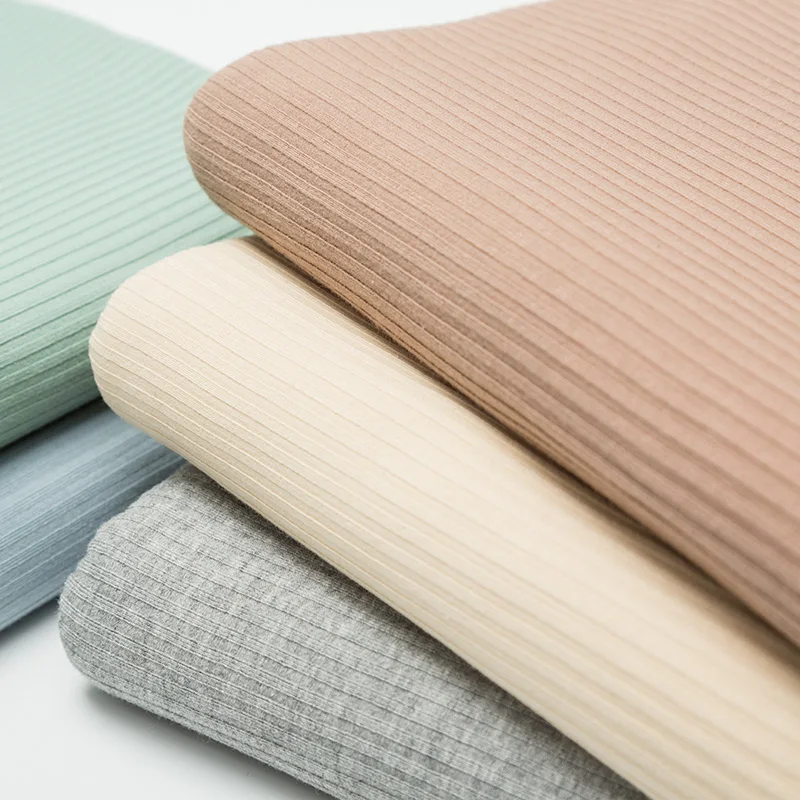 

Soft Rib Cotton Fabric Stretch Solid Color for Dress,Shirts,Pants Cloth Black White Blue Burgundy Green by the meter