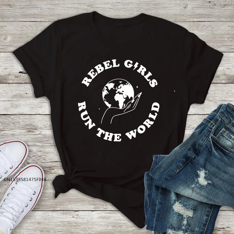 Футболка Rebel Girls Run The World модная футболка с графическим рисунком для девушек топ