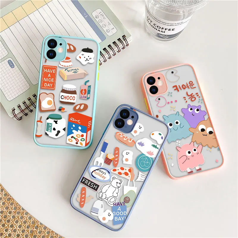 

Cute Cartoon Case For iPhone 11 Case iPhone 12 Pro Max XR 7 8 SE 2020 XS X 6 6S Plus iphone12 Mini 3D Flower Transparent Covers