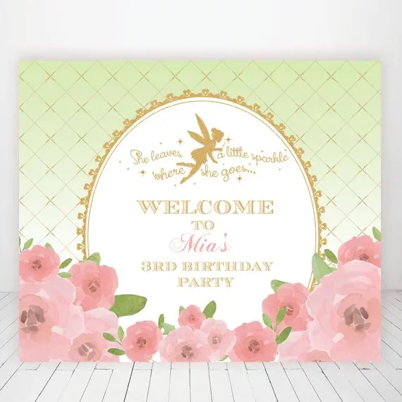 

custom princess flowers birthday party baby child photo background photography backdrops quality vinyl
