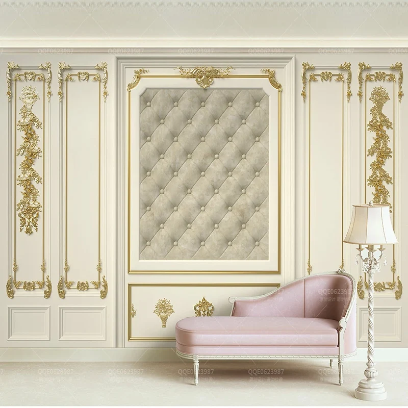 Роскошная настенная ткань на заказ 3d мягкая резная сумочка в стиле дворца декор