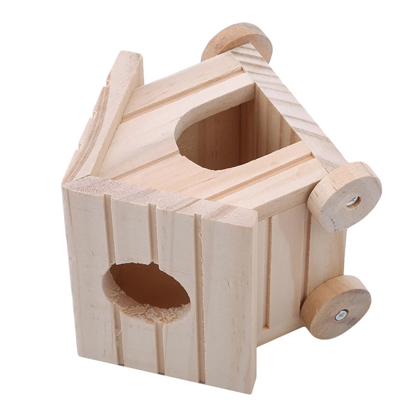 Новейший дизайн из натурального дерева хомяк дом игрушки клетка украшение