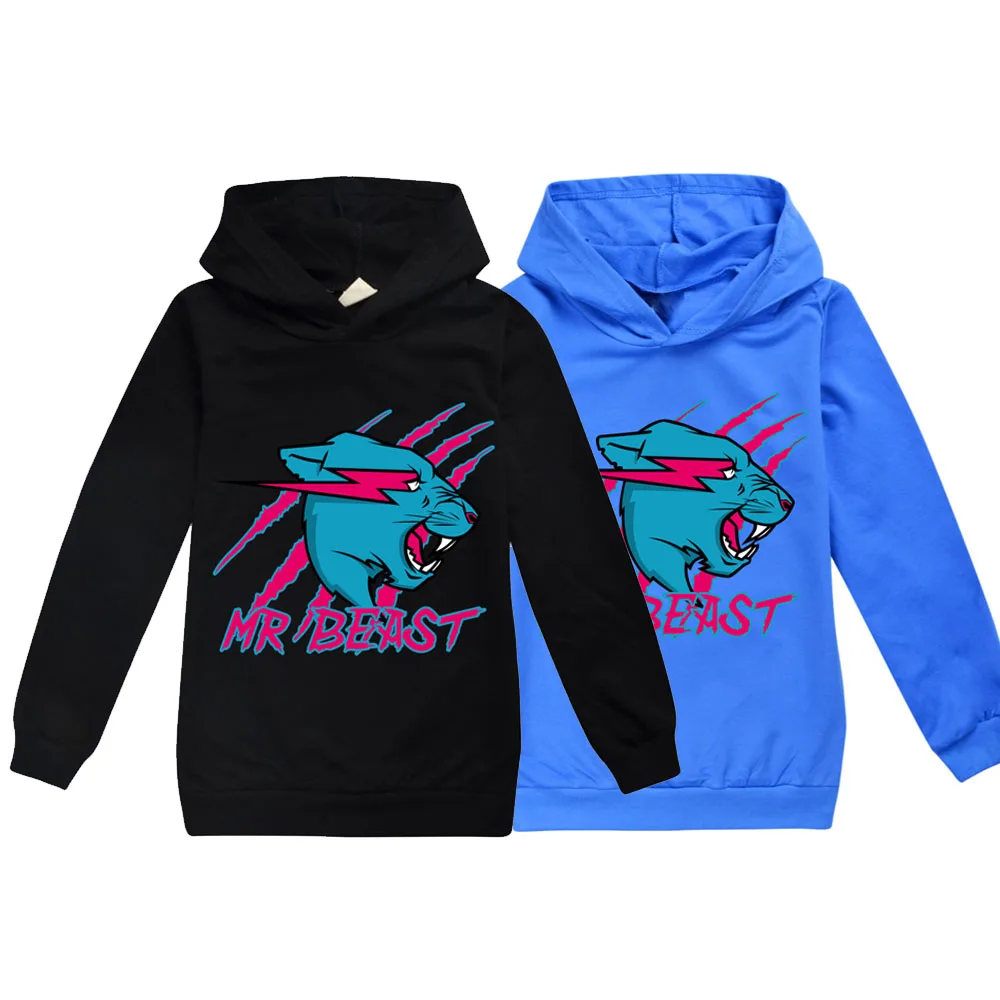 

Kids Clothes Girls Sweatshirt Autumn Boys Hoodies Mr Beast Lightning Cat Long Sleeve Hoodie T-shirt Top Teens Children Clothing