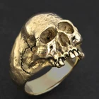FDLK винтажное мужское кольцо в стиле панк, готическое панк, Золотое кольцо в виде черепа, Крутое мужское ювелирное изделие в стиле рок-байкера, подарок, размер 6-14, рождественский подарок, размер 6-14