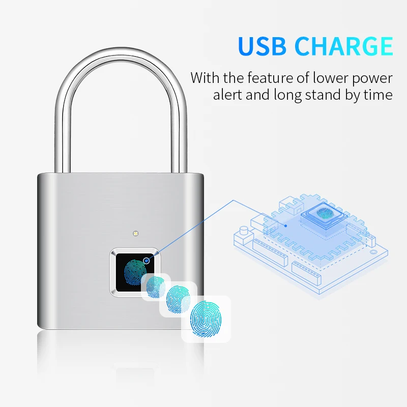 Joyzon USB Перезаряжаемый смарт замок с отпечатком пальца быстрый для двери